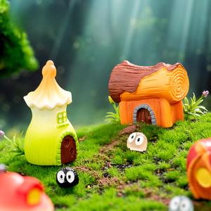 Venta al por mayor bosque creativo cuento de hadas Cabaña Casa resina artesanía personalizada Micro paisaje pequeño ornamento - Product Image 3