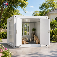 Maison pour animaux de compagnie en conteneur préfabriqué durable, imperméable et isolée, chenil pour chien en métal, design moderne, maison pour chat en conteneur