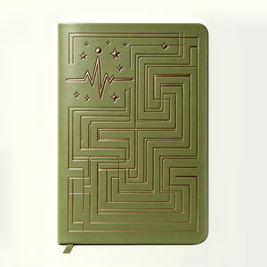 Carnet à couverture rigide en cuir PU Yalong A5 avec motif labyrinthe <span class=keywords><strong>ECG</strong></span> Star, lignes concaves et convexes, avec marque-page, 4 couleurs YLA5L001 - Product Image 4