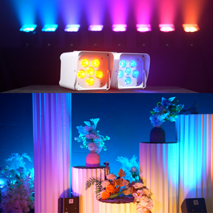 Faro LED Portatile Wireless DMX 6x18W a Batteria con App Mobile per Matrimoni ed Eventi, Luce Bianca Calda - Product Image 4