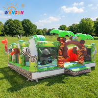 Château gonflable de jungle WINSUN pour enfants, trampoline gonflable pour enfants, vente en gros, animaux gonflables, château gonflable avec toboggan