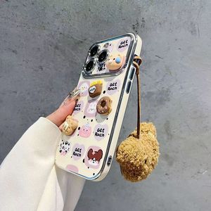 เคส TPU ลายการ์ตูนน่ารักพร้อมสติ๊กเกอร์การ์ตูนเคสโทรศัพท์กันกระแทกลายหมีสีน้ำตาลสำหรับ iPhone 16 15 14 13 Plus Pro MAX - Product Image 4