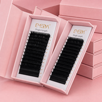 EMEDA Fournitures d'extensions de cils individuelles sous marque privée, Plateau à cils en velours noir mat, Extensions de cils volume en cachemire en gros