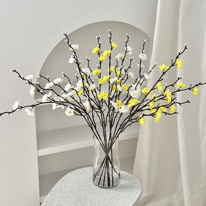 Flores Artificiales de Ciruelo en Jarrón, Flores de Seda de Alta Simulación, Decoración para el Hogar de Año Nuevo Chino, Accesorios para Bodas - Product Image 1