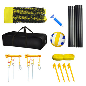 Ensemble de <span class=keywords><strong>volley</strong></span>-ball portable d'extérieur - Filet de <span class=keywords><strong>volley</strong></span>-ball en PE (9,75x0,91x2,43m) avec pompe, marteau, <span class=keywords><strong>ligne</strong></span> de délimitation et sac de transport - Product Image 2