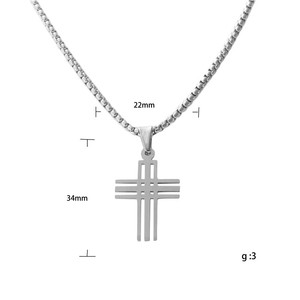 Men's Stainless Steel <b>Cross</b> Pendant Hollow Geometric Design Necklace Gift 120211 - Product Image 5
