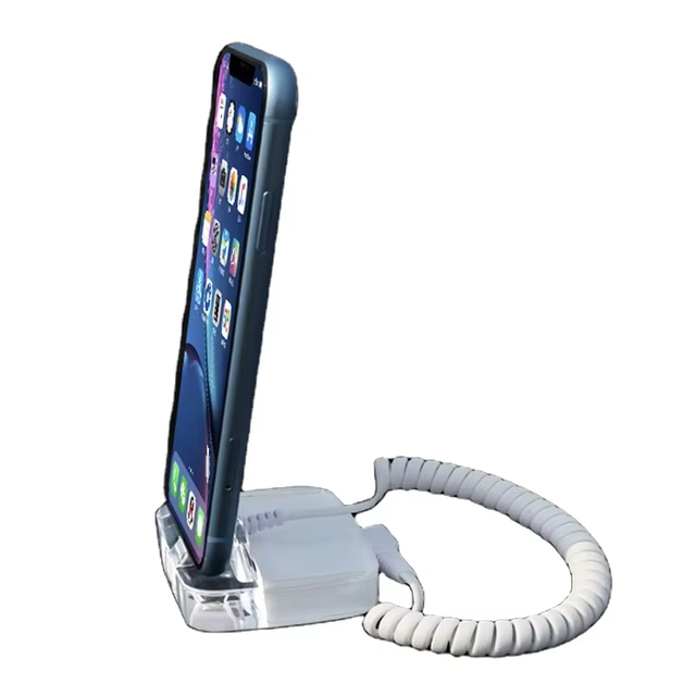 Durable ABS Desktop Anti-Theft Mobile Phone Display Stand with Built-in Alarm Ideal for Mobile Phone Stores