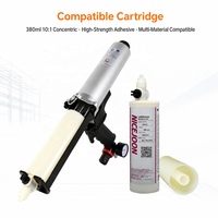 Pistolet à mastic pneumatique double 380 ml/410 ml, pistolet à mastic à air comprimé, pistolet à mastic pour cartouche 2K, cartouche AB