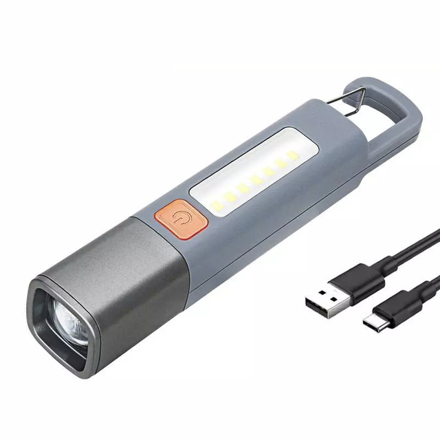 New Mini Small Telescopic Zoom Usb Rechargeable Long Battery Life Abs Plastic Body Cob Led Torches Lights Tactical Flashlights