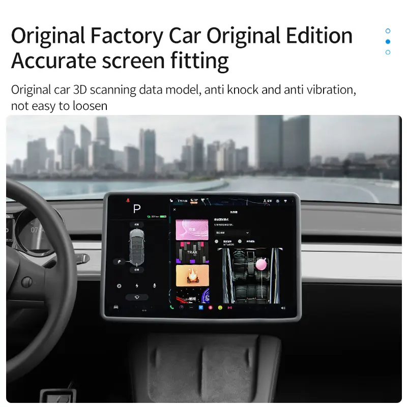 Bingkai pelindung tepi layar cocok untuk Model 3/Y, bingkai silikon konsol tengah Tesla, pelindung anti pecah dan tabrakan