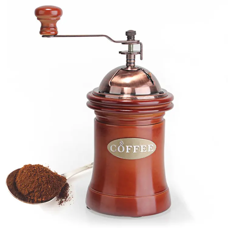 Vintage Design Mini Coffee Grinders Manual Home Cafe Ceramic Burr Stainless Steel Hand Crank Coffee Grinder
