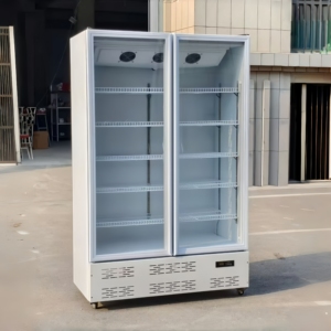Congelador vertical de exhibición con puerta de vidrio de 400L para bebidas, enfriador de cerveza, nevera de exhibición para hoteles, hogares y tiendas - Product Image 4
