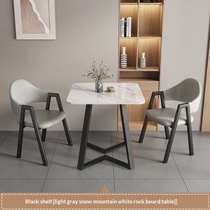 Ensemble de table et de chaises de salle à manger contemporaines en ardoise haut de gamme de luxe pour <span class=keywords><strong>petit</strong></span> appartement, hôtel, usage domestique - Product Image 3