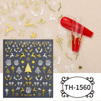 Autocollants pour ongles en forme de couronne de Noël, flocons de neige et sapin de Noël, autocollants adhésifs pour ongles, pour femmes et filles, DIY, directement de l'usine TSZS