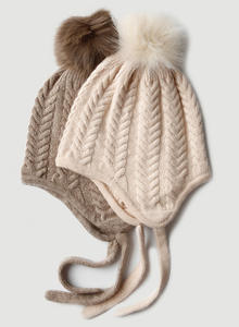 <span class=keywords><strong>Bonnet</strong></span> <span class=keywords><strong>péruvien</strong></span> pour femmes avec oreilles en tricot souple avec pompon - Product Image 3