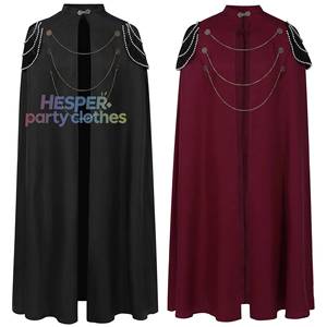 HP Best Made Cape royale européenne médiévale avec épaulettes rembourrées, chaîne perlée vintage, capuche, costume d'Halloween - Product Image 1