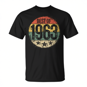 T-shirt « Best of 1963 » pour homme et femme, vêtement promotionnel pour la fête des 62 ans - Product Image 2