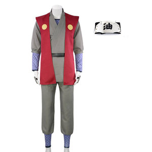 Costume de Cosplay Jiraiya pour hommes, tenue de Ninja, gilet rouge, pantalon gris avec bandeau pour jeu de rôle - Product Image 1