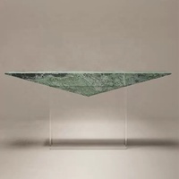 Console d'entrée convertible moderne avec plateau et base en marbre, design luxueux pour salon et hôtel