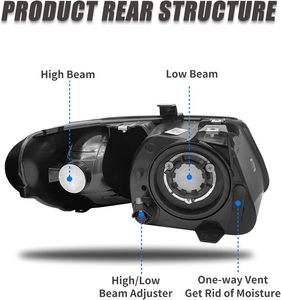 Conjunto de Faros Delanteros Izquierdo y Derecho 4857700AC 4857701AC para <span class=keywords><strong>Dodge</strong></span> Grand <span class=keywords><strong>Caravan</strong></span> 2001 <span class=keywords><strong>2002</strong></span> 2003 2004 2005 2006 2007 - Product Image 5