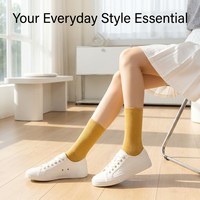 Chaussettes de compression OEM personnalisées 100 % coton, couleur unie, mi-mollet, décontractées, douces, respirantes, pour usage quotidien, plusieurs couleurs, vente en gros