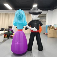Décorations et ornements lumineux gonflables pour l'intérieur et l'extérieur, couple de squelettes du Jour des Morts, directement de l'usine
