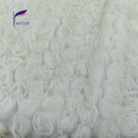 Haute qualité 3D Rose fleur maille broderie dentelle tissu nouveau Design à la mode Jacquard pour robes de mariée enfants Tutu