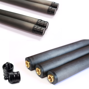 Taco de Billar de Fibra de Carbono T700, Punta Pro Taper, Ultra Baja Deflexión, Unión de Acero Inoxidable, 735 mm, 3.8-4.0 oz, Punta Arcoíris - Product Image 2