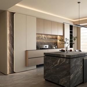 Buffet en bois massif sur mesure, design <span class=keywords><strong>de</strong></span> rangement multi-niveaux pour salle à manger et cuisine - Product Image 1