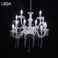 Lustre de plafond en cristal de luxe LEDA, nouveau modèle en métal doré électroplaqué, pour la décoration de plafond de salle de mariage
