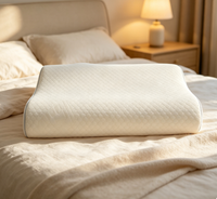 Oreiller en mousse à mémoire de forme ondulée à rebond lent, soutien résilient double face pour la protection de la colonne cervicale