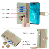 Pour Honor Magic 5 Pro 4 3 étui de téléphone portable sangle de chaîne en métal étui de téléphone à bandoulière avec portefeuille pour Honor X9A X9 x10 x7 x40i x50