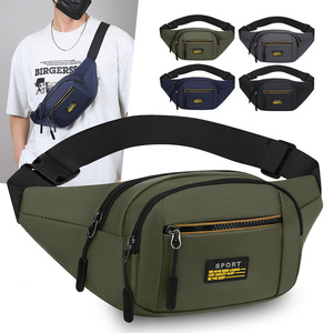 Multifunctional Running Waist Bag For Men And Women Military Green Oxford Cloth Sport Chest Bag Single Shoulder Crossbody Bag - Product Image 1