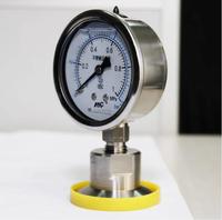 MC YNTP-60BF Hygienic Diaphragm Pressure Gauge, Stainless Steel Seismic Pressure Gauge with Clamp Holder