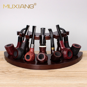 Muxiang Wooden <b>Pipe</b> <b>Stand</b> 7 Position Tobacco <b>Pipe</b> Holder Display Rack For Smoking <b>Pipes</b> - Product Image 1