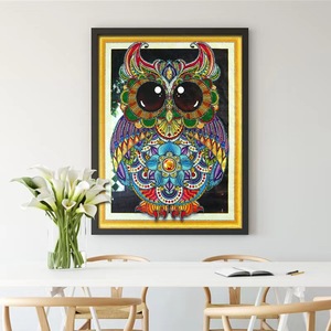 Kim cương paintingcute <span class=keywords><strong>Owl</strong></span> 5D sơn kim cương Kit in DIY dành cho người lớn bảng vẫn cuộc sống hình ảnh phim hoạt hình phong cách Châu Âu để sử dụng nhà - Product Image 3
