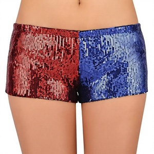 Shorts taille mi-haute HDE pour femme, à sequins métalliques, pour costumes Harley, Misfit, Moto et <span class=keywords><strong>Biker</strong></span>, ou Halloween - Product Image 1