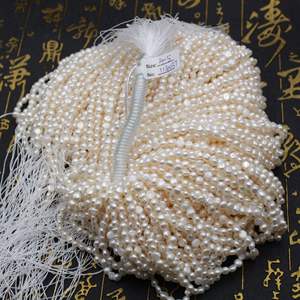 1321 Small Beads 3/4/5 Mm Natural Freshwater <b>Pearl</b> <b>Necklace</b> Wholesale - Product Image 4
