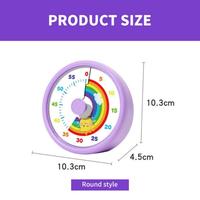 Minuteur visuel numérique rotatif en plastique personnalisable, arc-en-ciel, 60 minutes, pour enfants, cuisine, salle de classe, gestion du temps, AA
