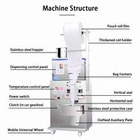 Machine de remplissage et de scellage verticale pour petits sachets de sucre, sel, poudre, thé, masala, noix et autres aliments, idéale pour les épices.