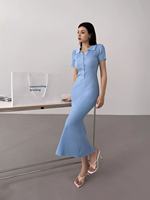 Robe de soirée décontractée pour femme, à manches courtes, longueur genou, taille haute, respirante, asymétrique noire, crochetée, sexy, unie