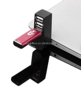 Mini alta velocidad 3 puertos 2,0 USB hub divisor de transferencia de datos 270 adaptador de rotación para Macbook PC