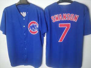 Hızlı Kuruyan Gönderime Hazır # 27 Suzuki # 7 Swanson İşlemeli Cubs Beyzbol Forması - Product Image 6