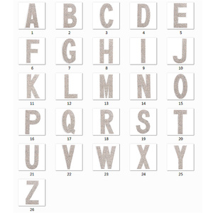 Hisenlee 3D hotfix Stickers kích thước nhỏ nhựa Logo Rhinestone Thư Các Bản vá lỗi sắt-on Glass pha lê đính các bản vá lỗi cho quần áo - Product Image 5