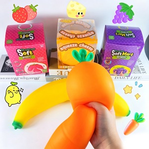Juguete Antiestrés de Goma Realista de 45 cm con Forma de Plátano, Fresa, Uva, Zanahoria y Queso, de Rebote Lento para Apretar y Aliviar el Estrés - Product Image 1