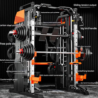Rack de musculation robuste avec Smith Machine et Crossover à câbles réglable pour salles de sport à domicile