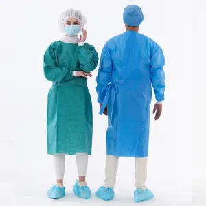 Xianzhibo ce avental cirúrgico, vestido de isolamento sms descartável certificado iso, roupa de trabalho para hospital e roupas de proteção