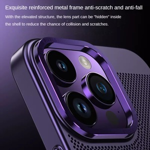 Thời Trang Sierra Màu Xanh Trường Hợp Từ Thoáng Khí Làm Mát Cứng PC Chống Sốc Điện Thoại Di Động Bìa Coque Đối Với iPhone 14 Pro Max 12 11 15 - Product Image 5