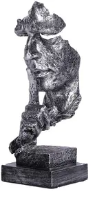La escultura abstracta estatua de escritorio estante Oficina Decoración de piedra arenisca de resina en silencio para el hogar 13,6 pulgadas de alto estatuilla