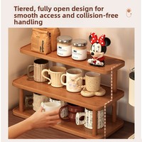 Support de tasses en bambou pour bureau, étagère de rangement pour boissons, organisateur pour table à manger, cuisine, station café, bar – Vente en gros, personnalisable
